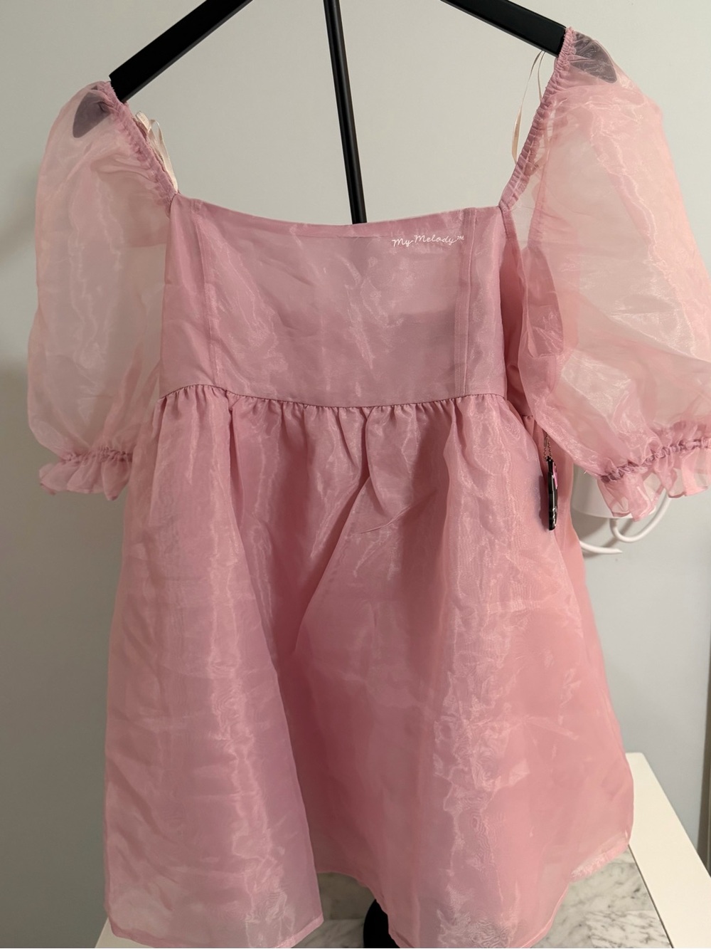 Hello Kitty Pink Puff-Sleeve Mini Dress
